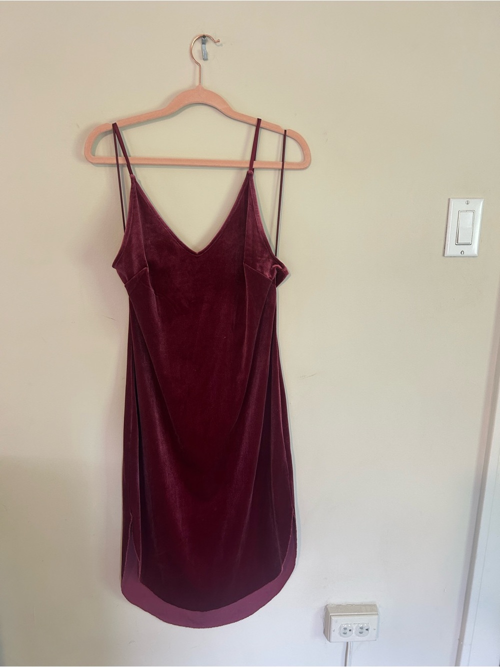 GF Boutique Velvet Slip Dress in Red / Deep Burgundy